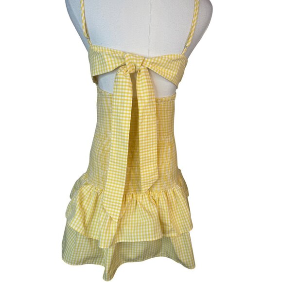 Zara Yellow Gingham Mini Dress - Picture 8 of 14